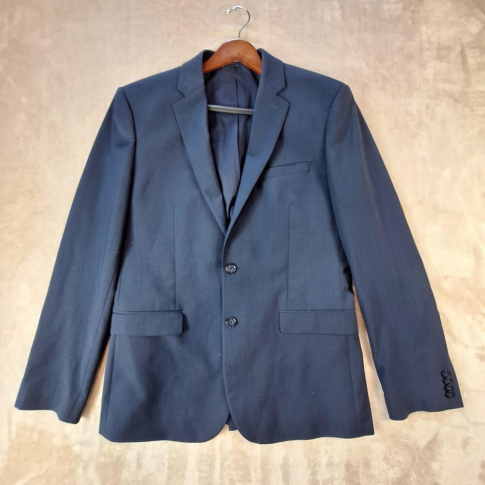 Express Blazer Mens 40R Blue Extra Slim Fit Suit Jacket Two Button Single Vented